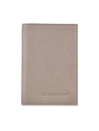 Longchamp Women's Le Foulonné Leather Passport Cover In Turtledove