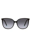 Tiffany & Co 57mm Gradient Square Sunglasses In Black