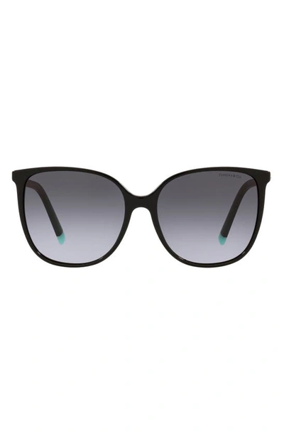 Tiffany & Co 57mm Gradient Square Sunglasses In Black