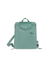 Longchamp Mini Le Pliage Green Recycled Canvas Backpack In Lagoon