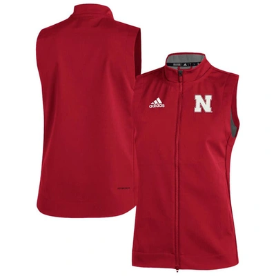 Adidas Originals Adidas Scarlet Nebraska Huskers Game Mode Full-zip Vest