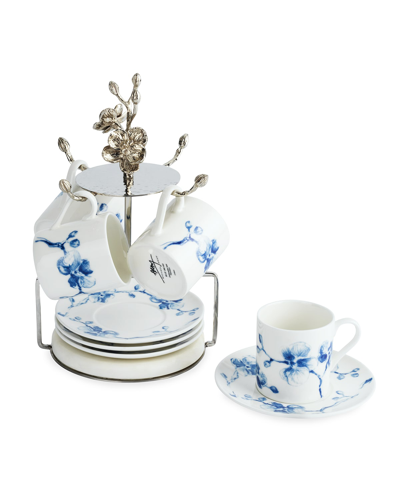 Michael Aram Orchid 9 Piece Demitasse Cups And Stand Set In Blue