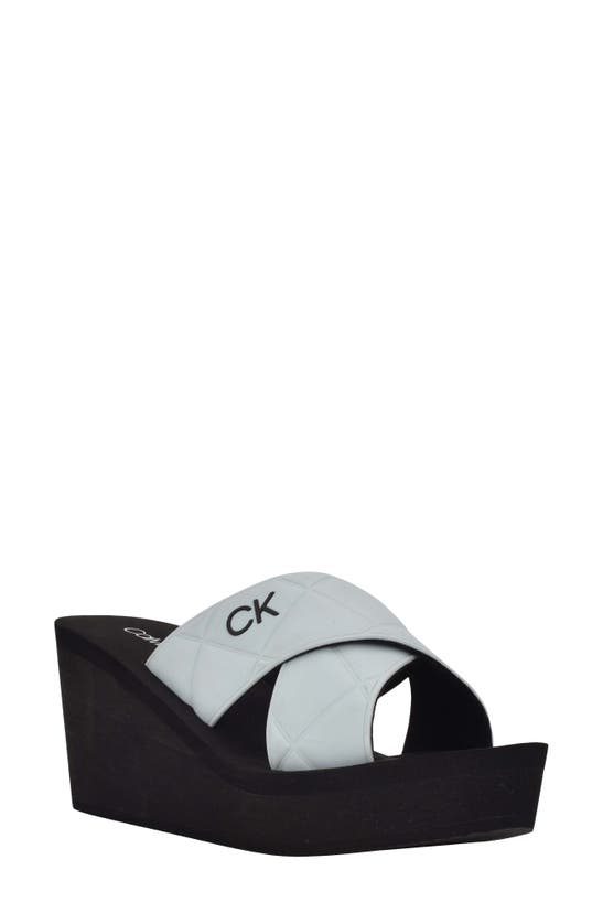 calvin klein white wedge sandals