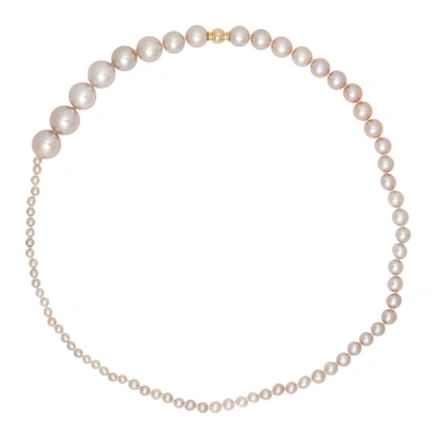 Sophie Bille Brahe Ssense Exclusive Kids Gold & Purple Peggy Chérie Necklace In Rose Pearl