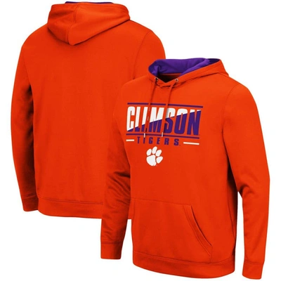 Colosseum Youth Boys Orange Clemson Tigers Dean Slash Stack Pullover Hoodie