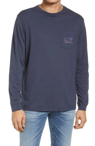 Vineyard Vines Long Sleeve T-shirt In Vineyard Navy