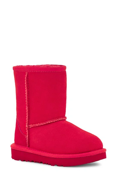 Ugg Kids' Classic Short Ii Water Resistant Genuine Shearling Boot In Samba Red