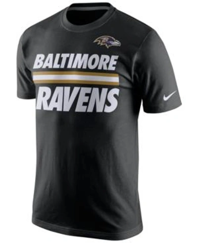 Nike Men's Baltimore Ravens Team Stripe T-shirt In Black