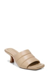 Vince Ceil Leather Slide Heel Sandals In Cappuccino