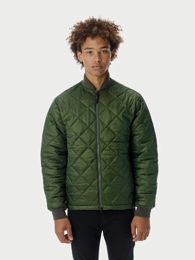 The Very Warm Men's Light Quilted Puffer Jacket In Green
