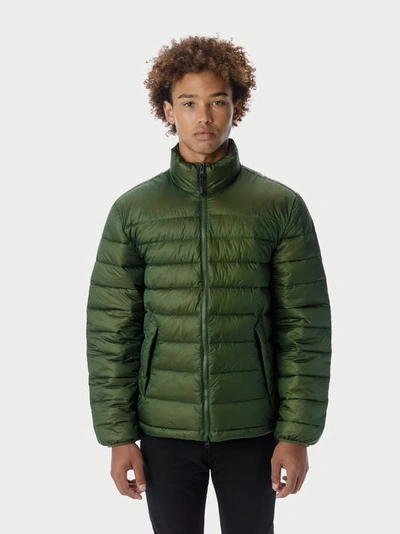 The Very Warm Men's Packable Funnel-neck Puffer Jacket In Green
