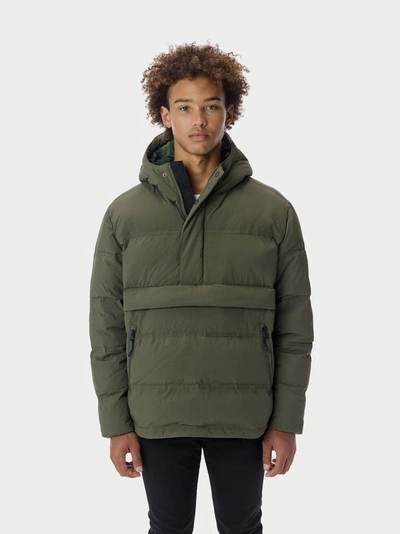 The Very Warm Men's Packable Pullover Puffer Jacket In Green