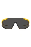 Prada Pillow 157mm Sunglasses In Yellow Rubber/ Dark Grey