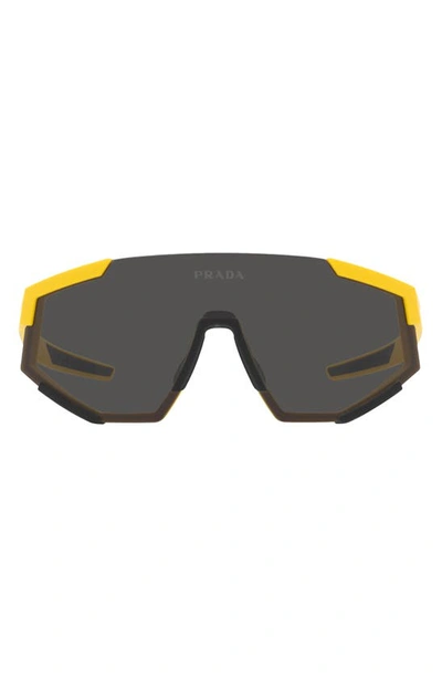 Prada Pillow 157mm Sunglasses In Yellow Rubber/ Dark Grey