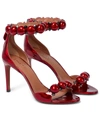 Alaïa La Bombe 90mm Laminated Leather Sandals In Red