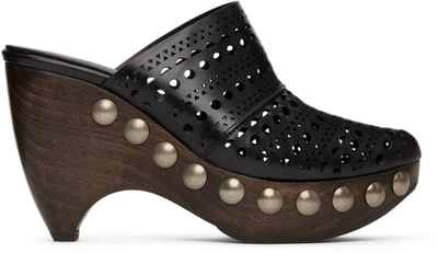 Alaïa Le Sabot Perforated Leather Mule Clogs In Black