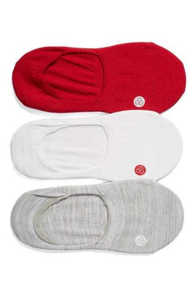 Zella Assorted 3-pack No-show Sneaker Socks In Red Couture