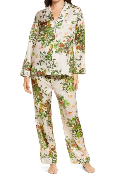 Papinelle X Karen Walker Love Letter Cotton & Silk Pajamas In Shell