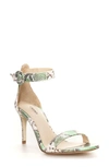 L Agence Gisele Ii Ankle Strap Sandal In Green Metallic Snake