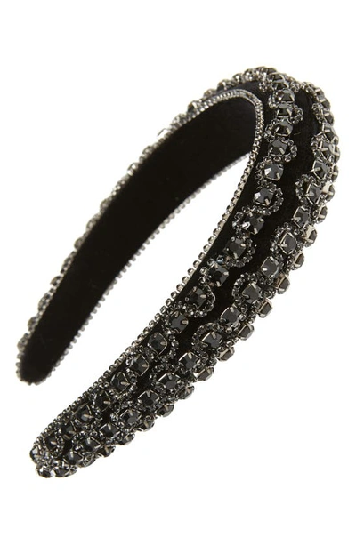 Tasha Crystal Rhinestone Headband In Black