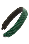 Tasha Rhinestone Headband In Green