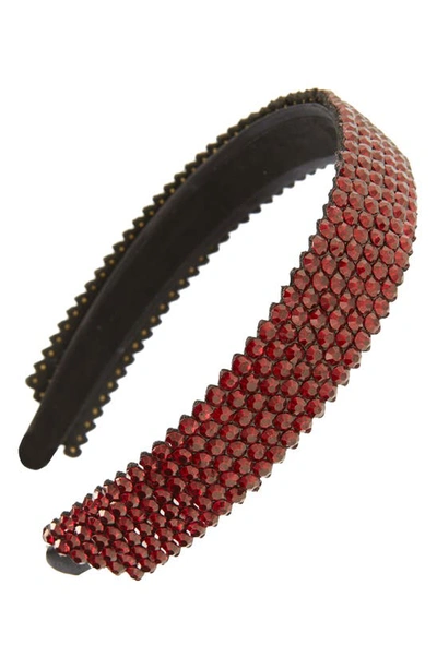 Tasha Rhinestone Headband In Red