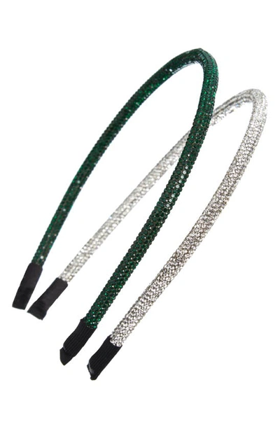 Tasha 2-pack Crystal Headbands In Emerald Crystal