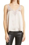 Cami Nyc Helen Silk Cami With Lace In Ceramic
