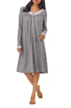 Eileen West Long Sleeve Jersey Nightgown In Grey Heather
