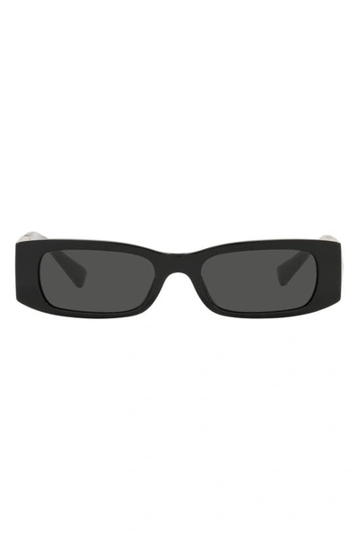Valentino 51mm Rectangle Sunglasses In Black/ Grey