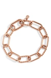 Knotty Alternating Chain Link Bracelet In Rose Gold