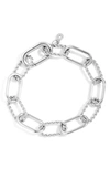 Knotty Alternating Chain Link Bracelet In Rhodium