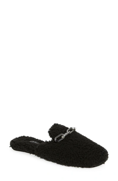 Rag & Bone Essex Chain-trimmed Faux Shearling Slides In Black