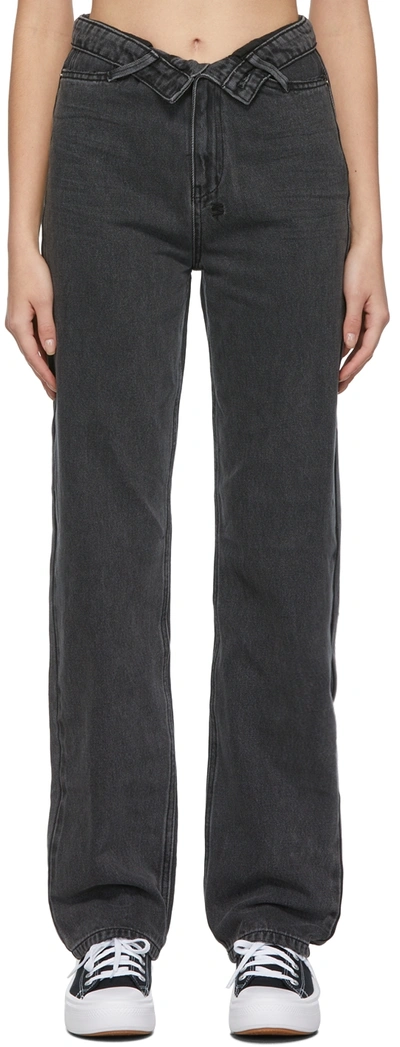 Ksubi Undone Playback Navana Straight Leg Jeans In Black