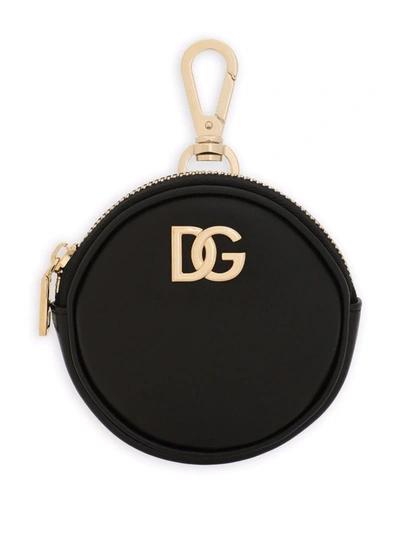 Dolce & Gabbana Dg Logo Clip-on Wallet In Black