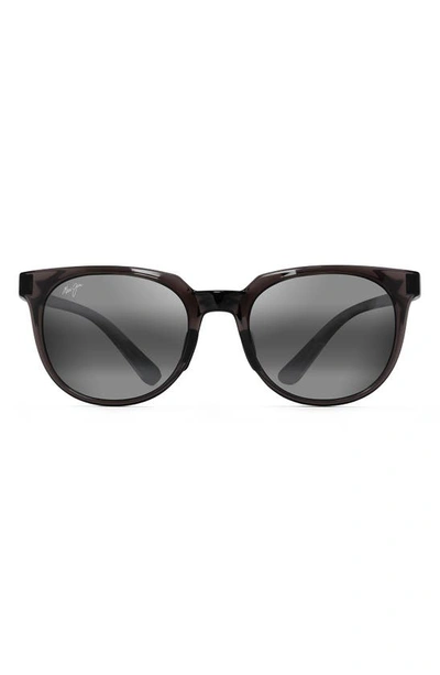 Maui Jim Wailua 49mm Small Polarized Round Sunglasses In Grey