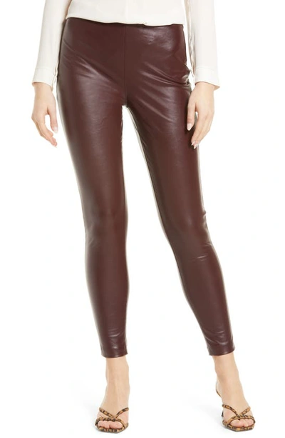 Vince Camuto Faux Leather Leggings In Red