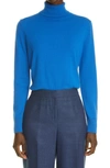 Lafayette 148 Metallic Trim Cashmere Turtleneck Sweater In Ultramarine