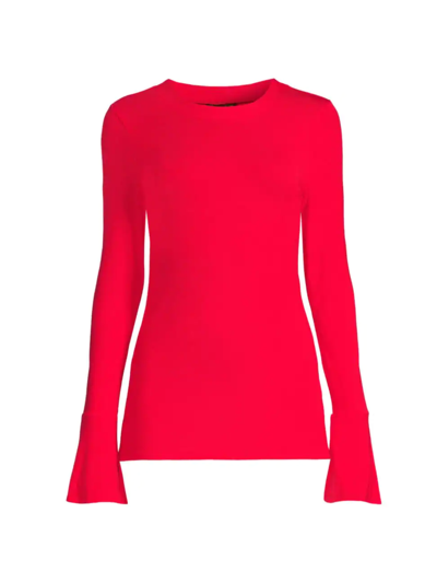 Capsule 121 The Polaris Ruffle Cuff Knit Top In Red