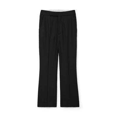 Maria Mcmanus High Waist Flare Stretch Wool Crop Pants In Black