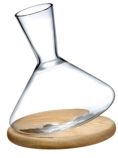 Nude Glass Balance Wine Decanter With Wooden Base In Nocolor