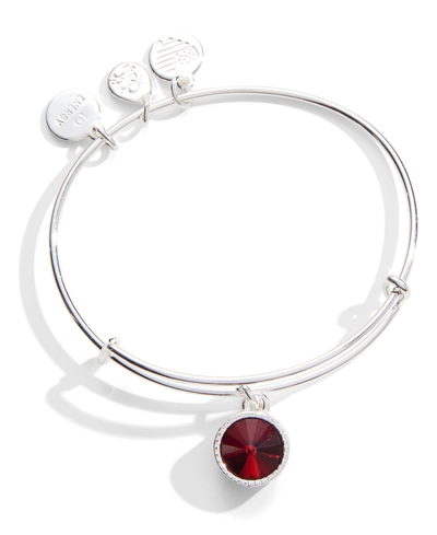 Alex And Ani Scarlet Birthstone Charm Bangle, January In Silver
