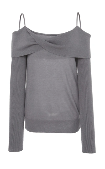 Adeam Twist Sweater In Grey