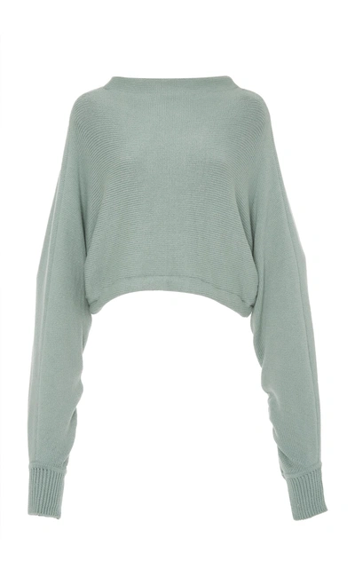 Adeam Tie Back Cropped Pullover In Grey