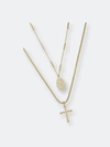Ettika Like A Prayer Layered Cross And Coin Necklace In Gold