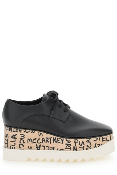 Stella Mccartney Elyse Lace-up Shoes With Ed Curtis Logo In Black