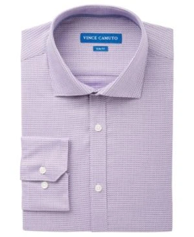 Vince Camuto Men's Slim-fit Comfort Stretch Print Dress Shirt In Purple