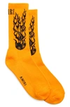 Amiri Logo-print Cotton Socks In Orange