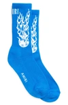 Amiri Logo-print Cotton Socks In Blue
