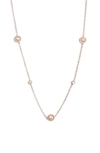 Knotty Roman Numeral Charm Necklace In Rose Gold